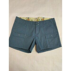 Horny Toad Shorts Womens 10 Blue Striped Cargo Beach Tropical Preppy